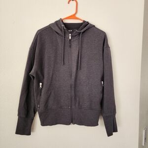 Old Navy Women Charcoal Zip-Up Sweater